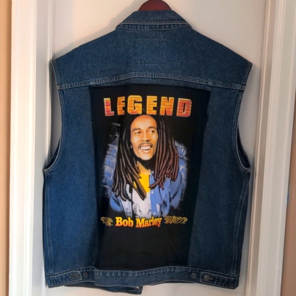 Men's 3x Bob Marley denim vest